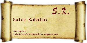 Solcz Katalin névjegykártya